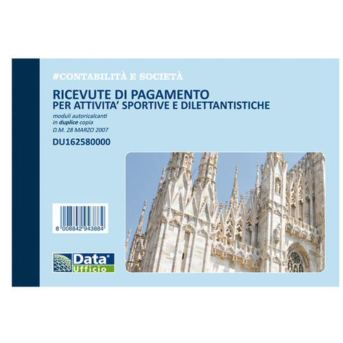 Blocco Ricevute Pagamento Attivita' Sportive 50/50 Copie Autor. Du162580000