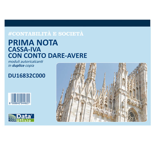 Blocco Prima Nota Cassa/Iva C/Conto Dare-Avere 50/50Copie Autor. Du16832C000