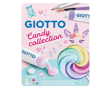 Giotto - 7 Tempere Candy Collection, Colori Pastello (F302100)