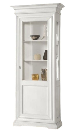 MOBILI 2G - VETRINA CLASSICA 1 PORTA DX-SX IN LEGNO GREZZO L.86 P.51 H.215 (3127)