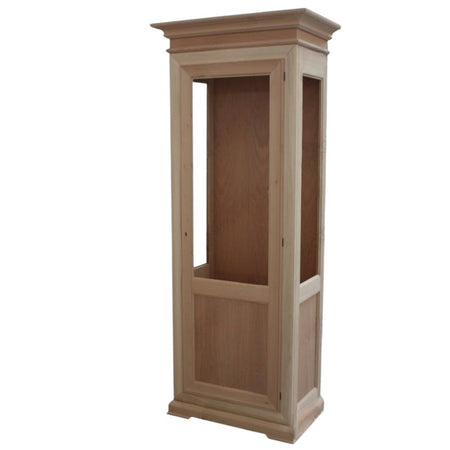 MOBILI 2G - VETRINA CLASSICA 1 PORTA DX-SX IN LEGNO GREZZO L.86 P.51 H.215 (3127)