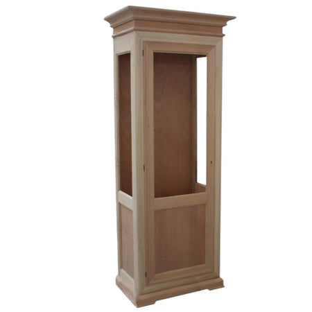 MOBILI 2G - VETRINA CLASSICA 1 PORTA DX-SX IN LEGNO GREZZO L.86 P.51 H.215 (3127)