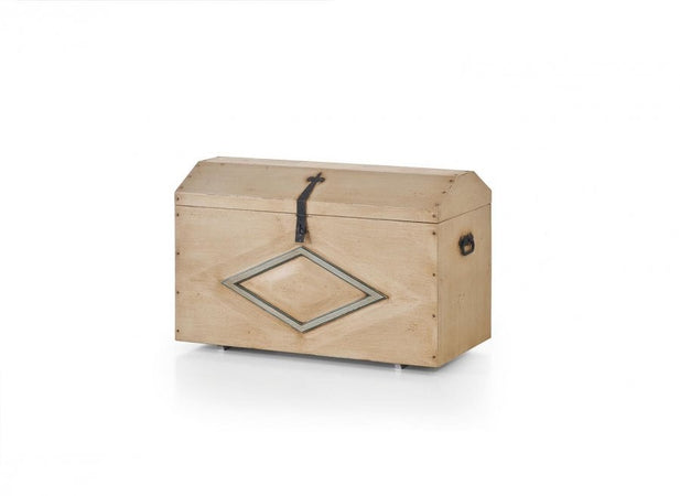 MOBILI 2G - CASSAPANCA BAULE IN LEGNO GREZZA L.94 P.47 H.60 (815)