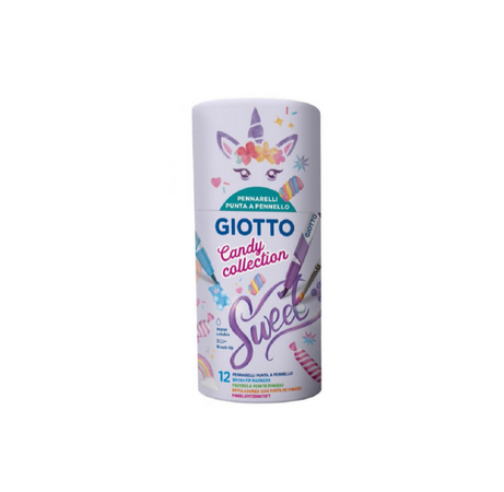 Giotto Candy set di 12 pennarelli punta a pennello colori pastello