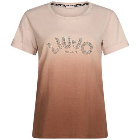 Liu Jo t-shirt marrone con strass TA5267JS923 M9113 T-shirt Liu Jo
