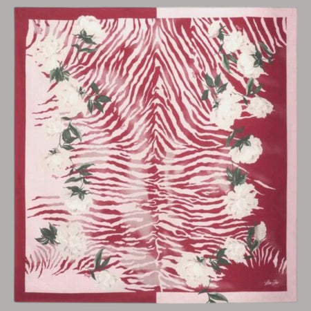 Liu Jo foulard lampone floro zebrato 120X120 2F5075T0300
