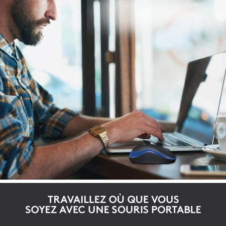 Mouse ottico wireless Logitech - M185 blu