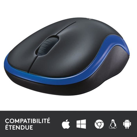 Mouse ottico wireless Logitech - M185 blu