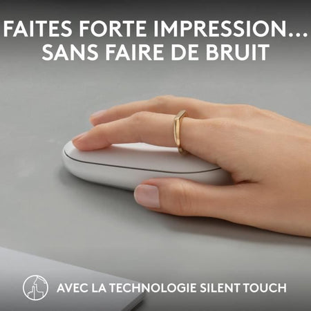 LOGITECH - Mouse senza fili - Pebble Mouse 2 M350s - Bianco - (910-007013)