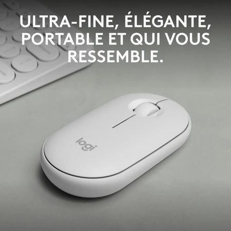 LOGITECH - Mouse senza fili - Pebble Mouse 2 M350s - Bianco - (910-007013)