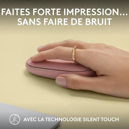 LOGITECH - Mouse senza fili - Pebble Mouse 2 M350s - Rosa - (910-007014)