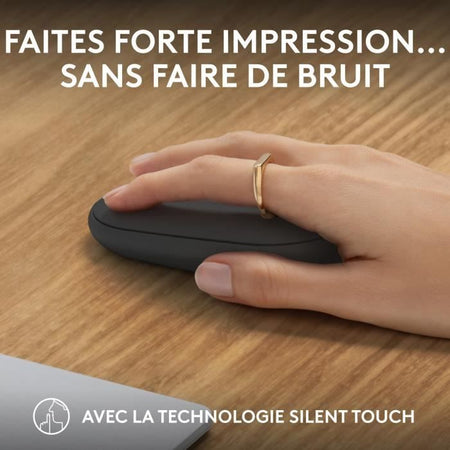 LOGITECH - Mouse wireless - Pebble Mouse 2 M350s - Grafite - (910-007015)