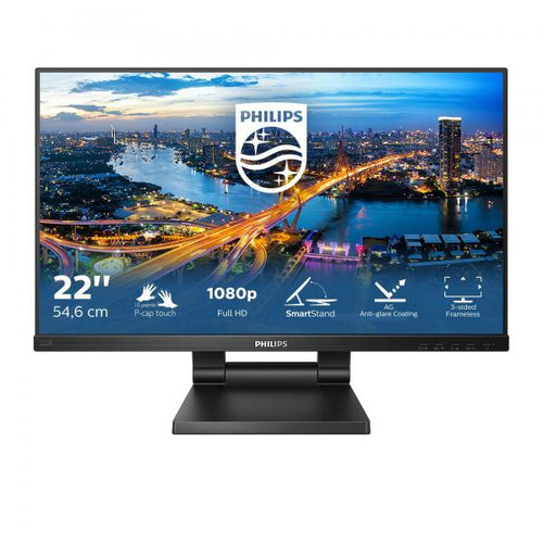 PHILIPS MONITOR TOUCH 21,5 LED TN 16:9 FHD 4MS 250 CDM, VGA/DP/HDMI, MULTIMEDIALE