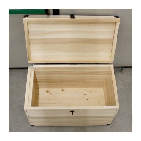 MOBILI 2G - CASSAPANCA BAULE IN LEGNO GREZZA L.80 P.45 H.50 (543)