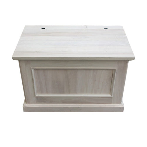 MOBILI 2G - CASSAPANCA ARTE POVERA CON RUOTE IN LEGNO GREZZA L.78 P.47 H.51 (2133)
