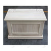 MOBILI 2G - CASSAPANCA ARTE POVERA CON RUOTE IN LEGNO GREZZA L.78 P.47 H.51 (2133)