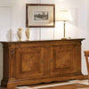 MOBILI 2G - Credenza Madia in Legno Massello 2 Ante e 2 Cassetti Noce Bassano Intarsio 213x55x108H (505F)