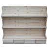 MOBILI 2G - Piattaia 4 cassetti con ripiani classica legno grezzo L.121 P.24 H.102 (517)