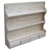 MOBILI 2G - Piattaia 4 cassetti con ripiani classica legno grezzo L.121 P.24 H.102 (517)