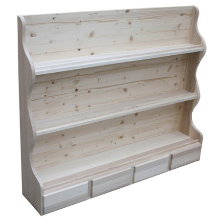 MOBILI 2G - Piattaia 4 cassetti con ripiani classica legno grezzo L.121 P.24 H.102 (517)