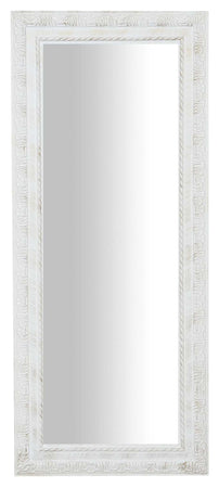 Biscottini Specchio Specchiera da parete e appendere verticale/orizzontale L35xPR4xH82 cm finitura bianco anticato.
