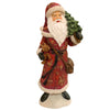Babbo natale in poli-resina h 38 cm decorazione natalizia rosso statuina