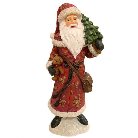 Babbo natale in poli-resina h 38 cm decorazione natalizia rosso statuina