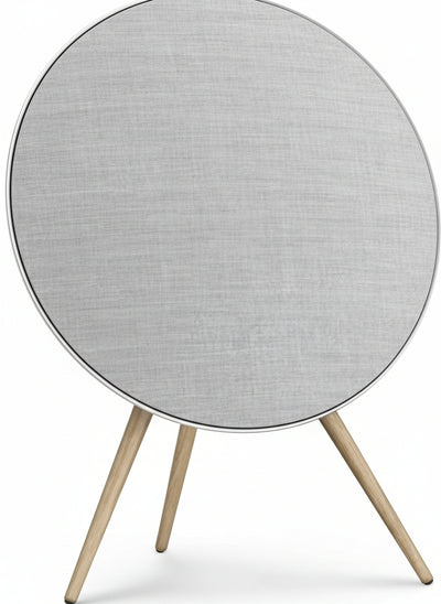 Bang & Olufsen Beosound A9 (5th Gen) - Legendary WiFi and Bluetooth Home Speaker with Room-Filling Sound, Powerful Luxury Floor Speaker with Oak Legs - Natural Aluminium