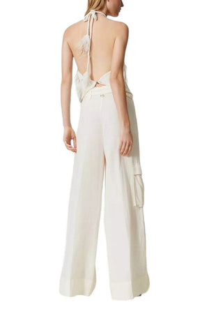 Twin-set Pantaloni Avorio da donna