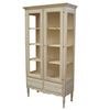 MOBILI 2G - Vetrina 2 porte 2 cassetti classica legno grezzo 102x42x191 (952)