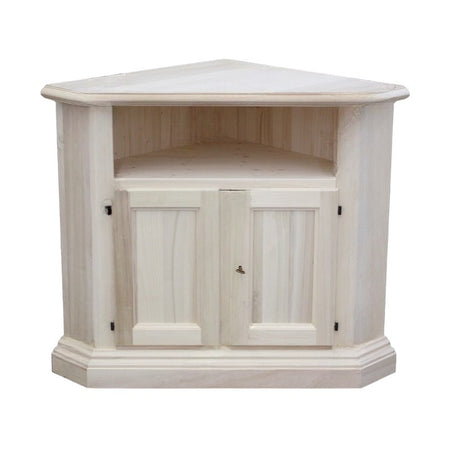 MOBILI 2G - PORTA TV ANGOLARE IN LEGNO CLASSICO 2 PORTE GREZZO L.73 X 73 H.86 (927)