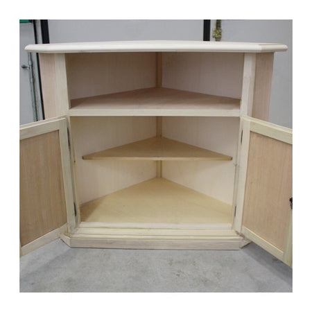 MOBILI 2G - PORTA TV ANGOLARE IN LEGNO CLASSICO 2 PORTE GREZZO L.73 X 73 H.86 (927)