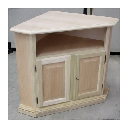 MOBILI 2G - PORTA TV ANGOLARE IN LEGNO CLASSICO 2 PORTE GREZZO L.73 X 73 H.86 (927)