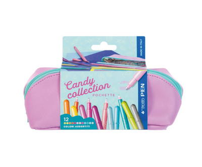 Giotto, pochette con 12 tratto pen candy collection