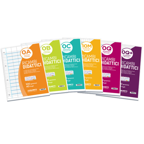 Ricambi Didattici Forati F.To A4 40Ff Carta 100Gr 1Rigo C/Marg. (0C Blasetti