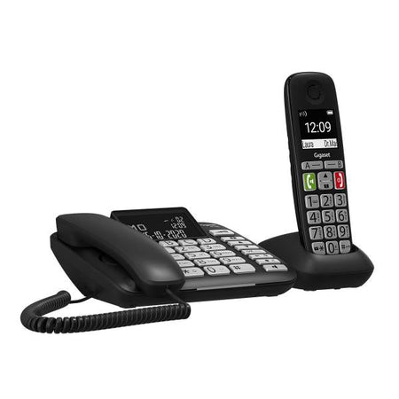 GIGASET DL780 PLUS (NERO) - TELEFONO CORDLESS + CORDED - MAXI DISPLAY - VIVAVOCE - TASTI GRANDI