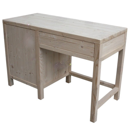 MOBILI 2G - SCRIVANIA PORTA FRIGO IN LEGNO MASSELLO ABETE GREZZO L.120 P.55 H.80 (3310)