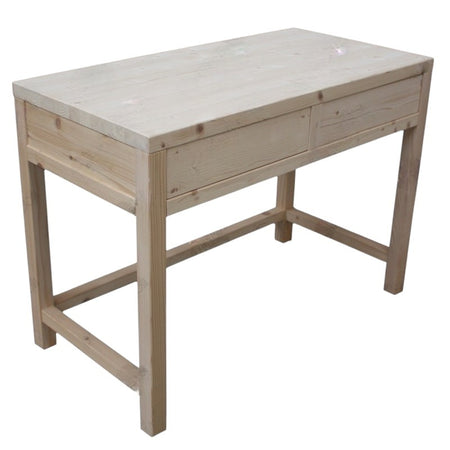 MOBILI 2G - SCRIVANIA 2 CASSETTI IN LEGNO MASSELLO ABETE GREZZO L.110 P.55 H.80 (3319)