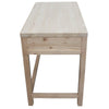 MOBILI 2G - SCRIVANIA 2 CASSETTI IN LEGNO MASSELLO ABETE GREZZO L.110 P.55 H.80 (3319)