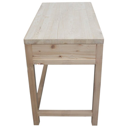 MOBILI 2G - SCRIVANIA 2 CASSETTI IN LEGNO MASSELLO ABETE GREZZO L.110 P.55 H.80 (3319)