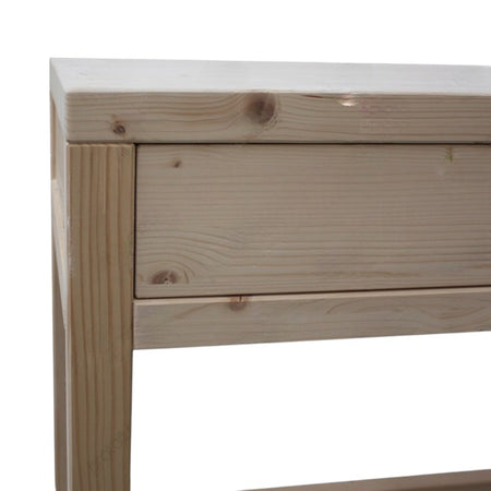 MOBILI 2G - SCRIVANIA 2 CASSETTI IN LEGNO MASSELLO ABETE GREZZO L.110 P.55 H.80 (3319)