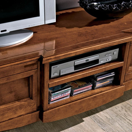 Porta tv classico 2 cassetti intarsio Legno bassano 200x55x52