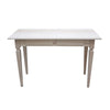 MOBILI 2G - SCRIVANIA 2 CASSETTI IN LEGNO MASSELLO GREZZO L.120 P.58 H.79 (549)