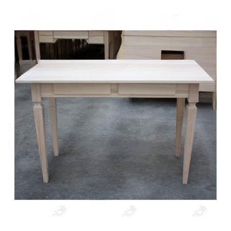 MOBILI 2G - SCRIVANIA 2 CASSETTI IN LEGNO MASSELLO GREZZO L.120 P.58 H.79 (549)