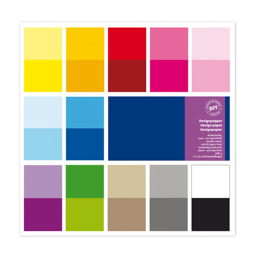 Busta 24 Fg Carta Scrapbooking 30,5X30,5Cm 180Gr/Mq Ass. Tinte E Tonalita' Deco