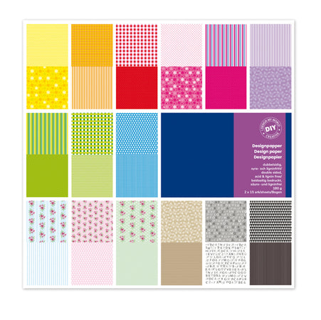 Busta 30 Fg Carta Scrapbooking 30,5X30,5Cm 180Gr/Mq Ass. Vichy Deco