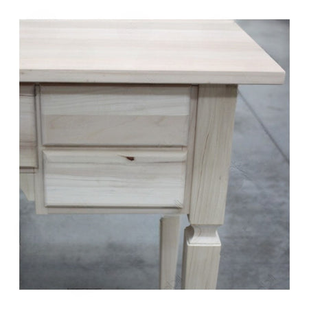 MOBILI 2G - SCRIVANIA 5 CASSETTI IN LEGNO MASSELLO GREZZO L.120 P.57 H.80 (5014)