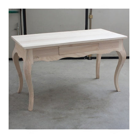 MOBILI 2G - SCRIVANIA 1 CASSETTO CLASSICA LEGNO MASSELLO GREZZO L.160 P.75 H.80 (170)