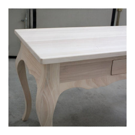 MOBILI 2G - SCRIVANIA 1 CASSETTO CLASSICA LEGNO MASSELLO GREZZO L.160 P.75 H.80 (170)