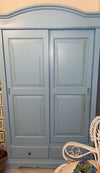 ARMADIO SHABBY 2 ANTE SCORREVOLI LEGNO VERDE CONSUMATO 122X59X200